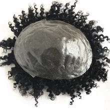 Eversilky сток полный полиуретановый парик афро завиток мужской парик шиньон, небольшой парик для черных мужчин человеческие волосы коричневого цвета короткие индийские волосы remy