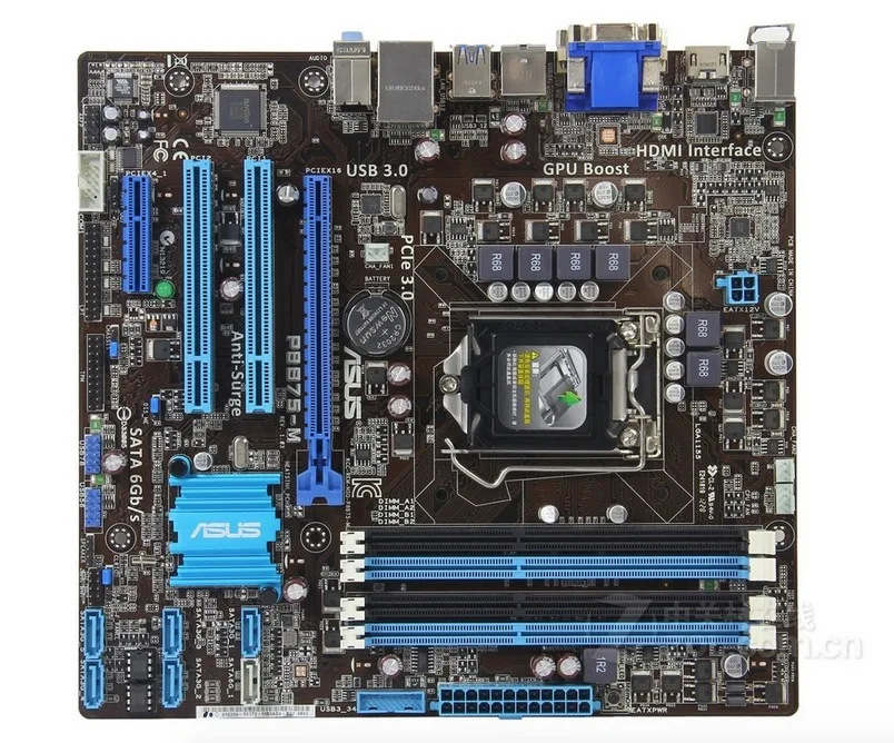 Original para Asus Placa-mãe de Mesa Placa-mãe Placas Usb2.0 Usb3.0 B75 P8b75-m Lga 1155 Ddr3 - Imagem 2