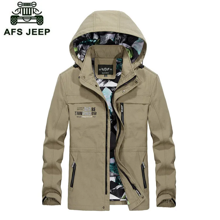 2018 AFS JEEP jackets Men Hat Detachable quick dry Jackets hooded Coat