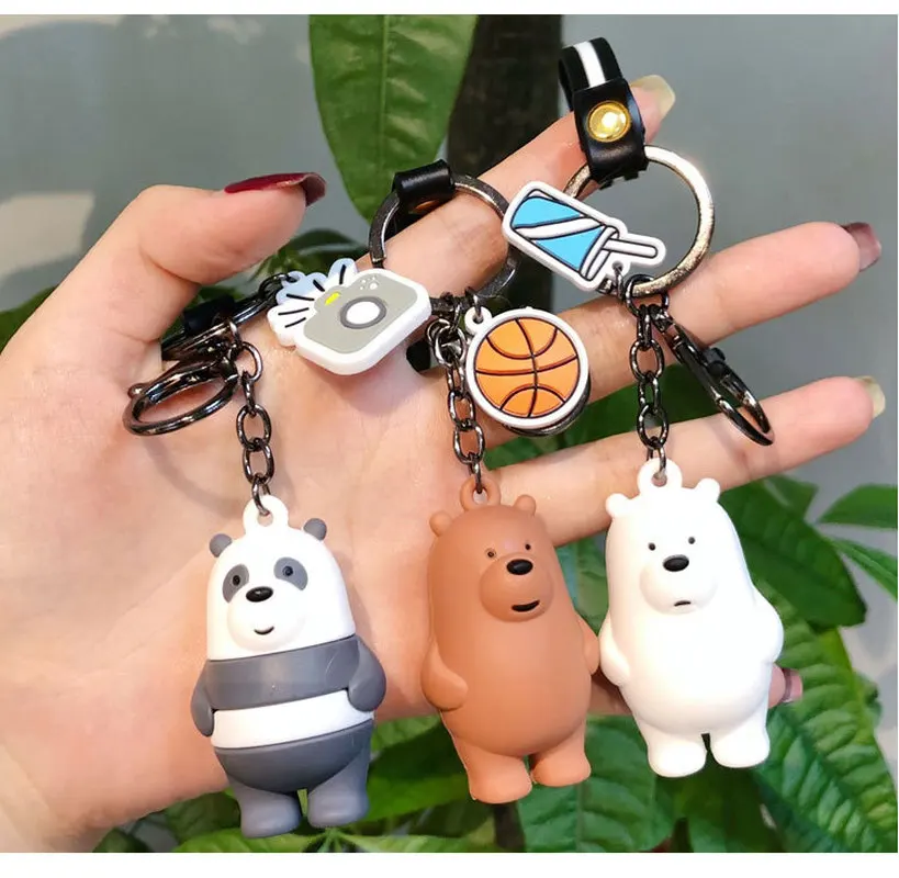 

Leather Keychain Cute Bear Key Chain Cartoon Dolls KiKi Key Ring Car Key Holder Mistress Keyring Charm Bag Pendant Porte Clef