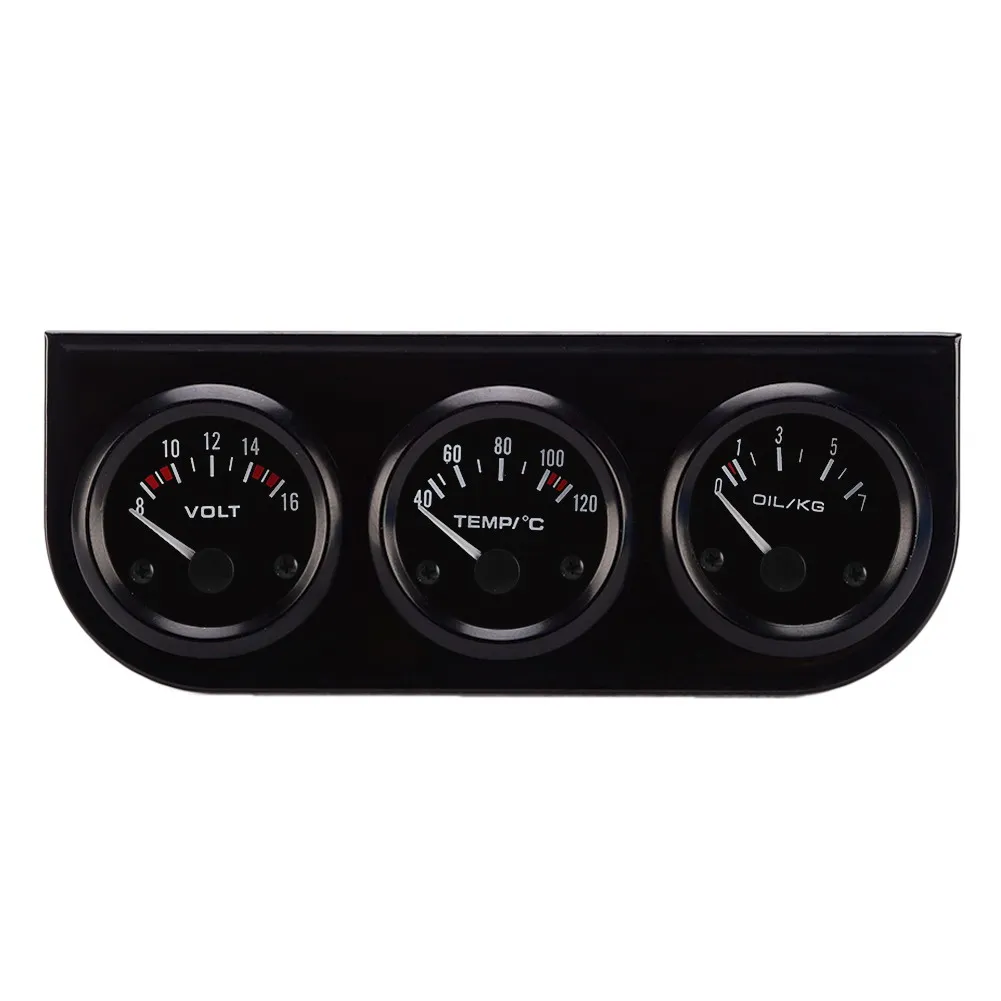 

52mm Triple Gauge 3 in 1 VoltMeter + Water Temp Gauge + Oil press Gauge For Cars And Motors oil pressure sensor