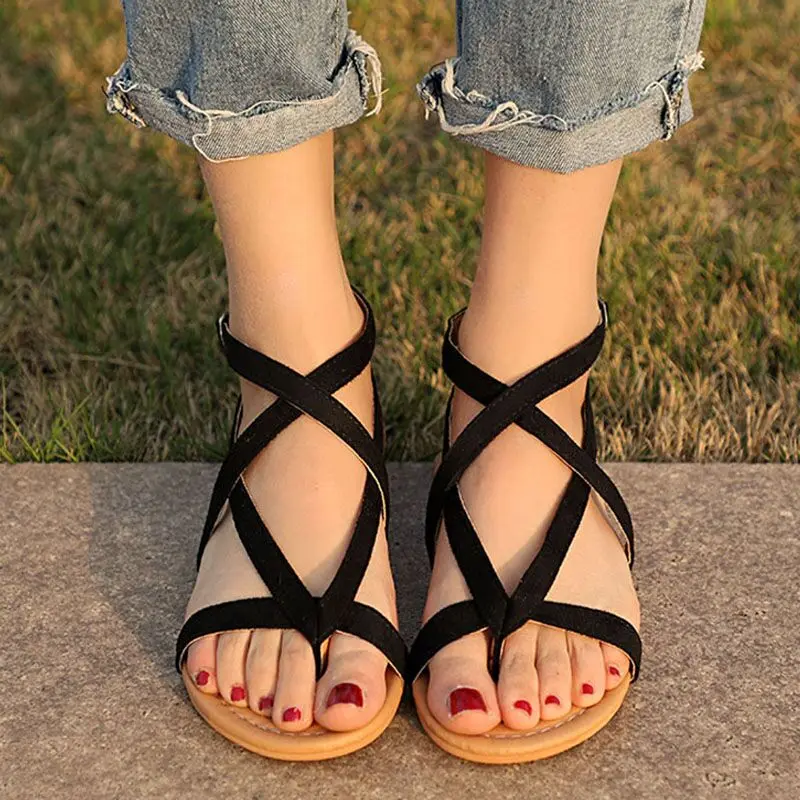 

Summer Women Sandals Comfort Flat Sandals Flip Flops Women Shoes Rome Woman Sandalie Female Soft Bottom Plus Size Ladies Shoes