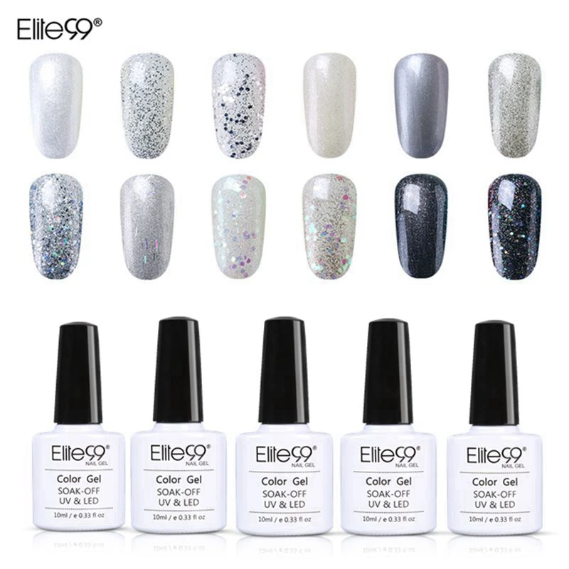 Гель лак для ногтей Elite99 с блестками 10 мл|nail polish|color nail polishnail polish enamel |