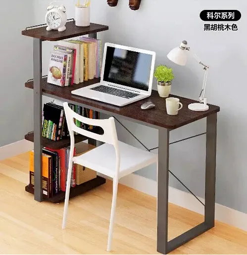 Компьютерный стол офисная мебель для дома твердый деревянный стол для ноутбука с книжным шкафом 130*112,7*54,6 см Регулируемая Новинка Горячая Распродажа