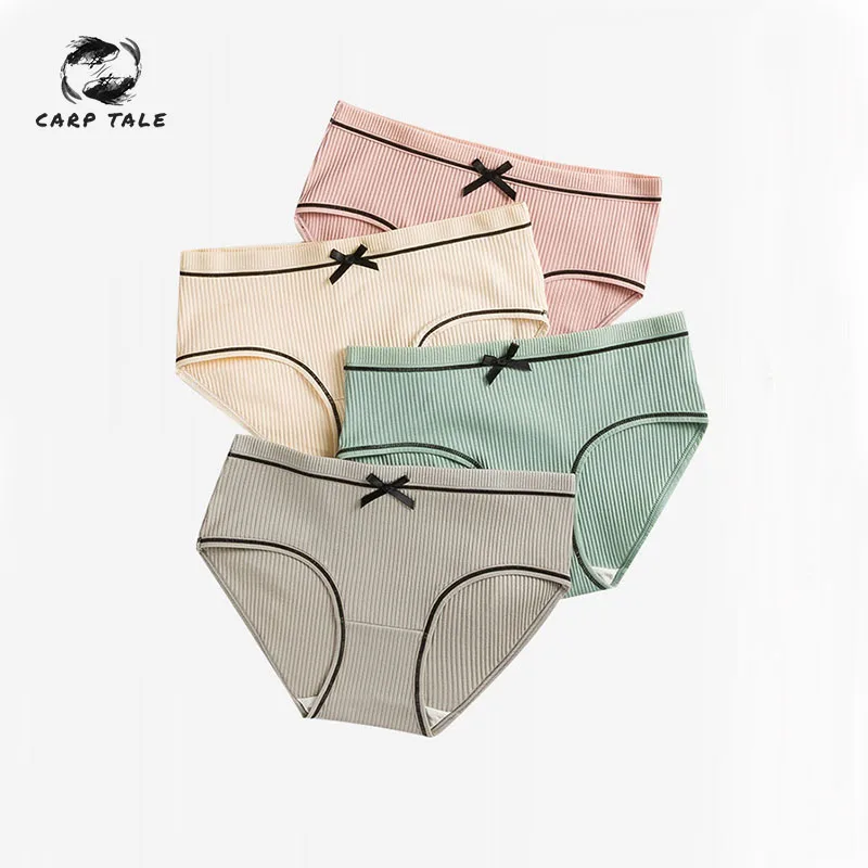 

CARP TALE Japan Style Sweet Bow Seamless Briefs Soft Cute Women Underwear Cotton Panties Sexy Lingerie Ladies Lingerie Underpant