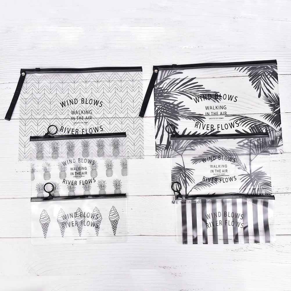 

S/M/L Size Leaves Transparent PVC File Folder Document Filing Bag Cosmetic Stationery Bag Promotional Gift Stationery