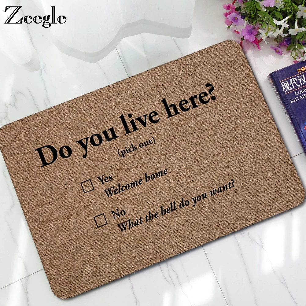 Zeegle Welcome Front Door Mat Carpet Rubber Entrance Mats Anti