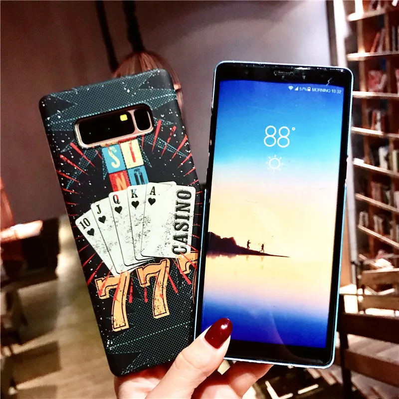 Note 8 S9 S8 Relief Matte Cover for Samsung Galaxy Note 8 S9 S8 Plus Case Poker Pattern Good Touching Hard Cases Bumper 360 Full Note 8 S9 S8 Relief Matte Cover for Samsung Galaxy Note 8 S9 S8 Plus Case Poker Pattern Good Touching Hard Cases Bumper 360 Full