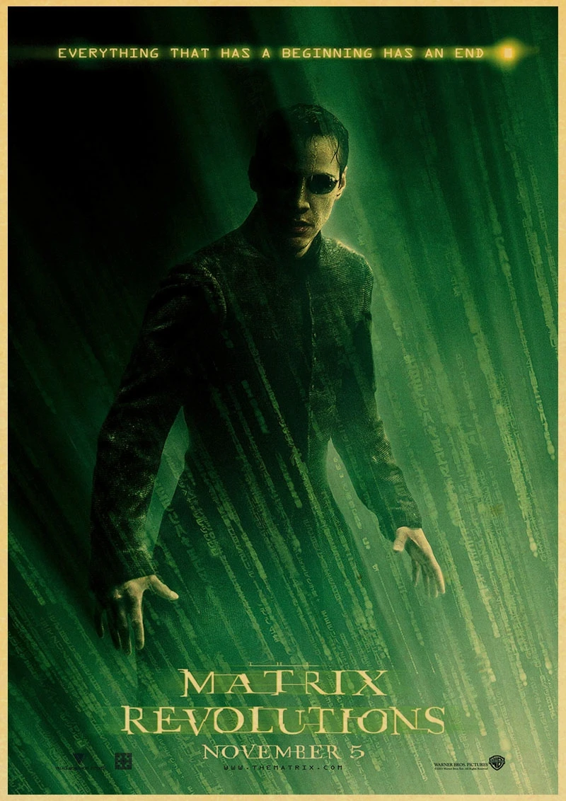 Классический фильм The Matrix Keanu Reeves Neo ретро постер ВИНТАЖНЫЙ ПЛАКАТ настенный Декор для дома Бар Кафе интерьерная живопись