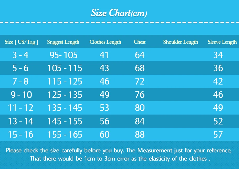 Size Chart7Clothes 155