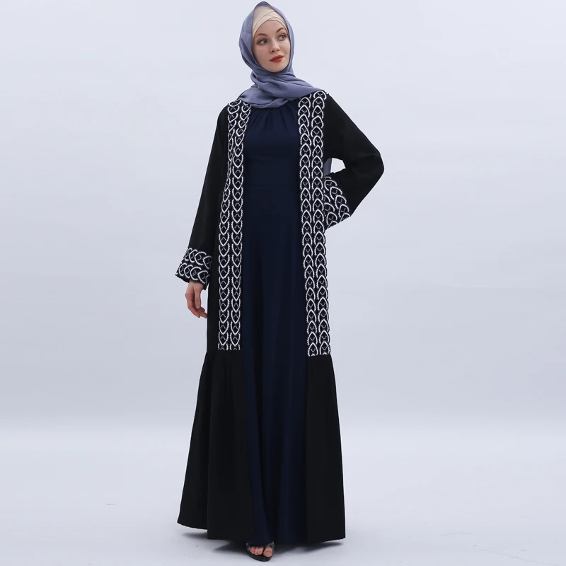 Appliques Muslim Hijab Dress Abaya Turkey Kimono Kaftan Dubai Caftan Abayas For Women Qatar Islamic Clothing Robe Femme Musulman