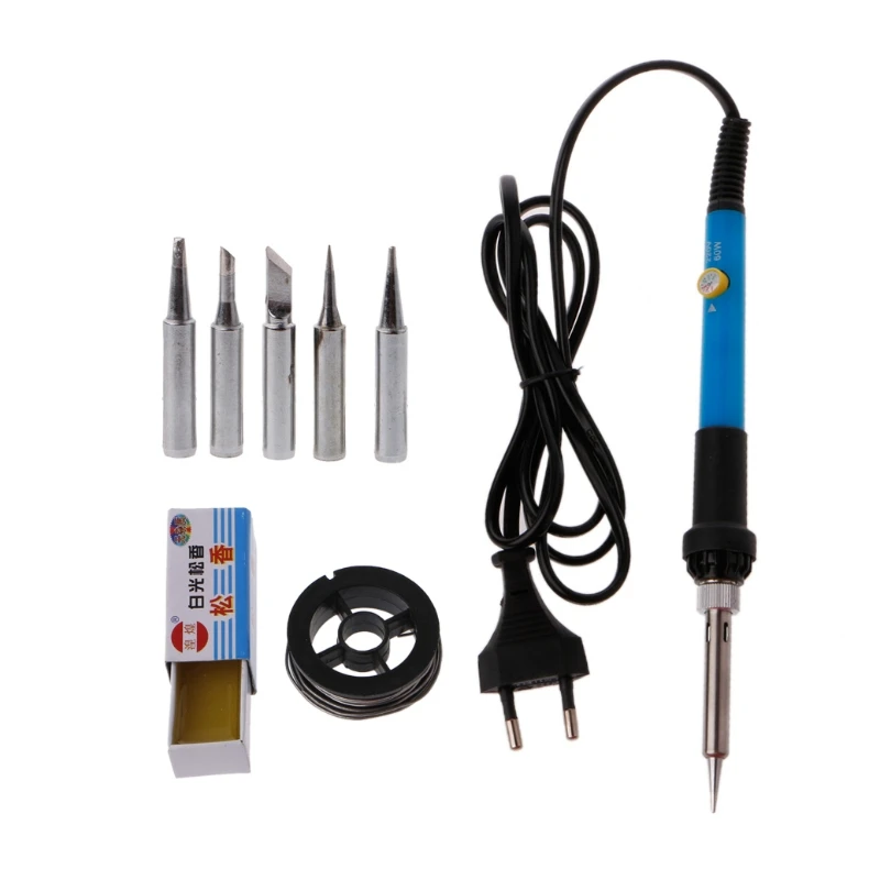 BENGU 8 шт. 110 В/220 В 60 Вт Электрический паяльник сварочный Регулируемый температурный пистолет+ паяльный наконечник набор