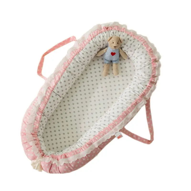 Фиолетовый Nursery Bedding Mattresses Baby Bassinet For Bed Portable Baby Lounger For Newborn Crib Breathable And Sleep Nest New - Цвет: Фиолетовый
