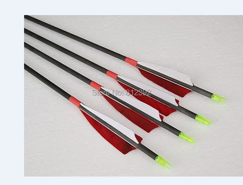 

Archery hunting recurve bow pure carbon arrows with turkey feather 30" 400 spine 24pieces/lot