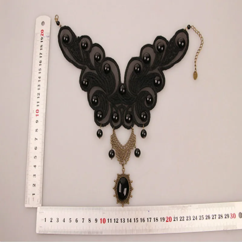 Черное Кружевное ожерелье, женское колье, Лето, винтажное ожерелье из искусственного жемчуга, ювелирные изделия, широкий воротник, чокеры, ожерелье, s Duftgold