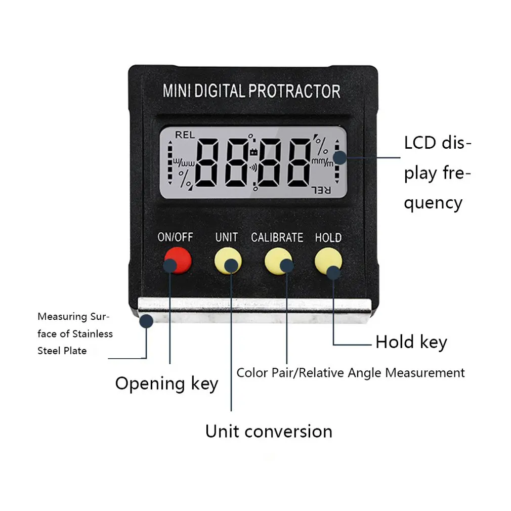 360 градусов Мини цифровой угломер и уровень электронный уровень коробки магнитные базовые измерительные инструменты