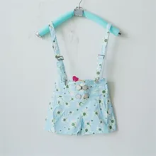 Розничная, Детская летняя одежда, шорты с цветочным принтом для девочек, на подтяжках, рост 110-150 см, X053