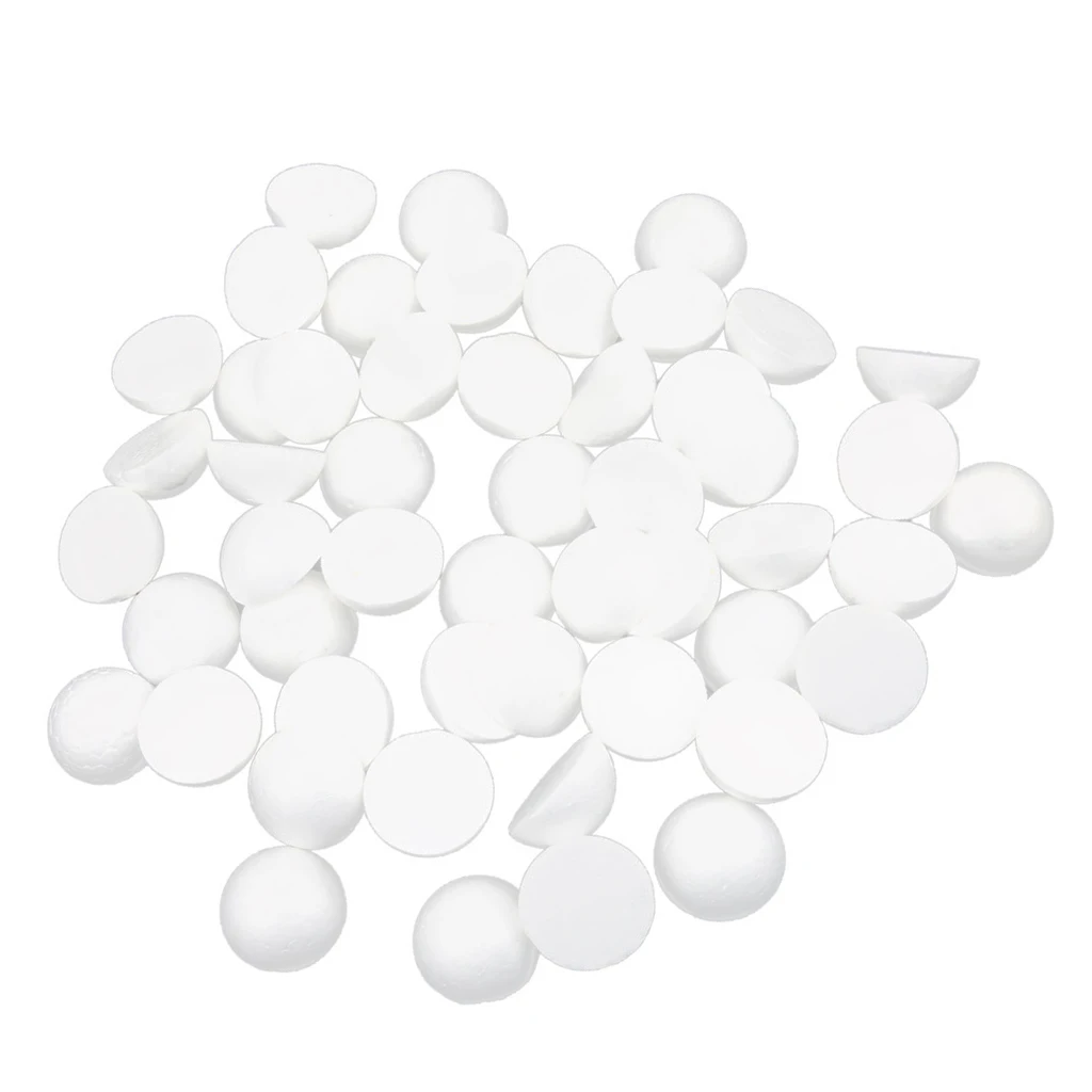 Pack of 10 5cm White Modelling Craft Polystyrene Foam Balls Hemispheres Party Decoration Supplies DIY Craft
