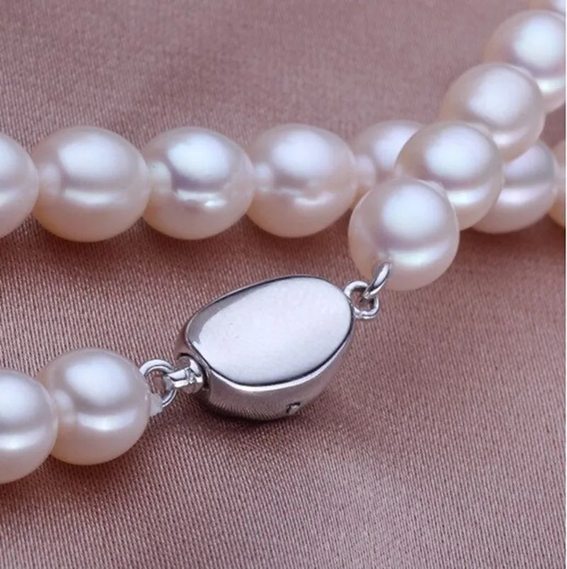 ASHIQI Настоящее Белое ожерелье из натурального пресноводного жемчуга, 40 см/45 см жемчужные украшения для женщин подарок