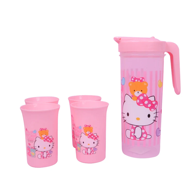 

(4 Cups+1 Bottle) 5 in 1 Set Cartoon Mickey Tea Cup Drink Share Cup Water Bottles