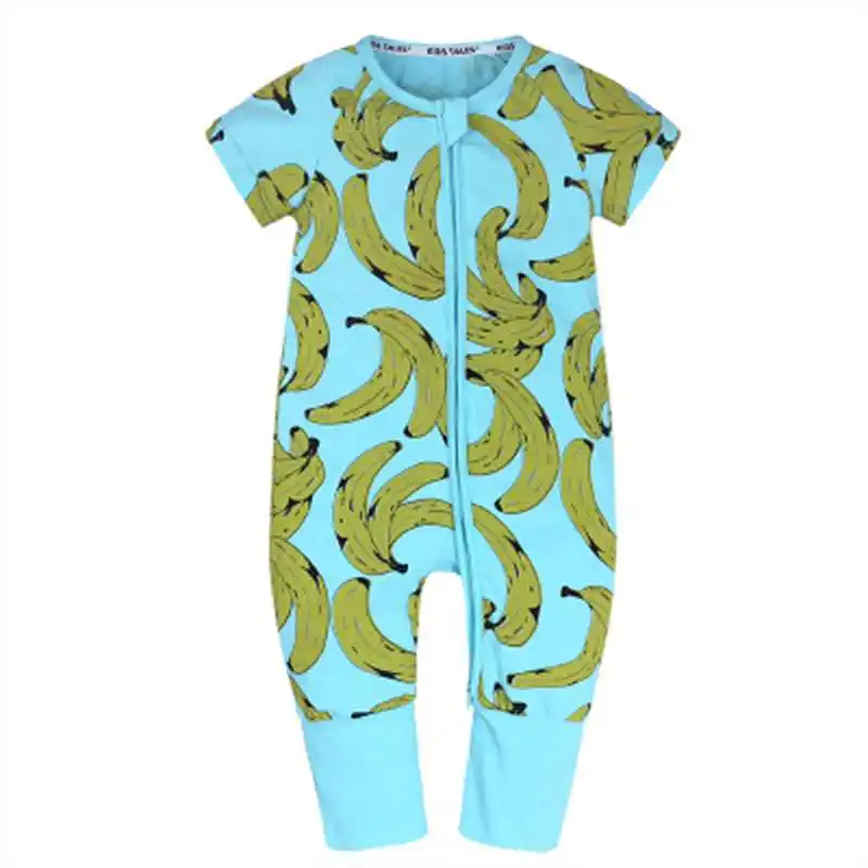 Color as shown Комбинезоны с животными для мальчиков и девочек roupas из хлопка с короткими рукавами детский костюм новорожденных на молнии Детские костюмы - Цвет: Color as shown