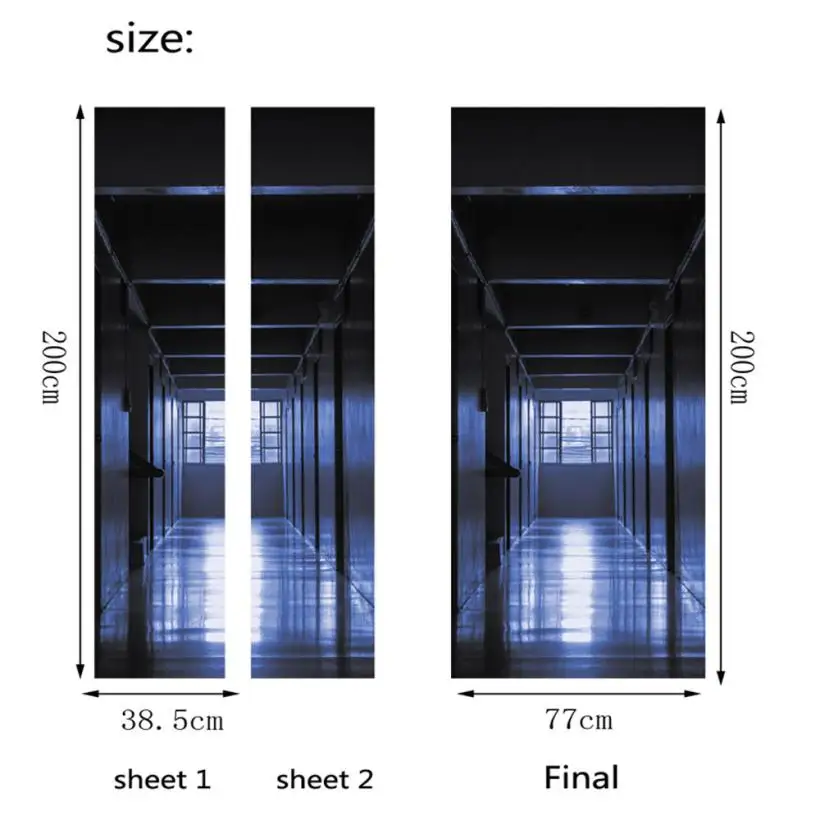 3D Творческий дверь наклейки двери для спальни обновления водонепроницаемые дверные наклейки A2