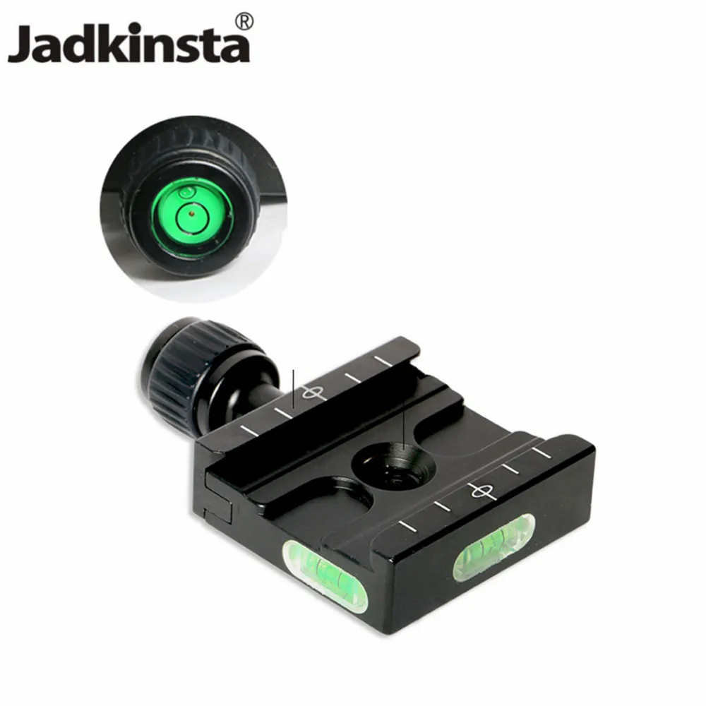 

Jadkinsta Camera Quick Release Clever Level Plate Clamp Tripod Ball Head Clamp with 1/4 3/8 Screw Adapter for Tripod Stand QR-05