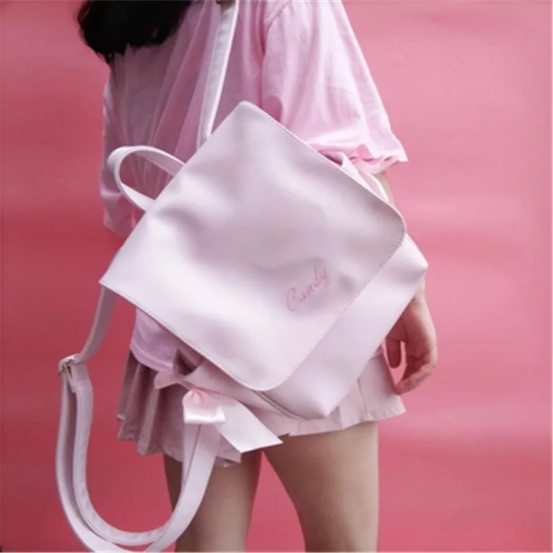 

Milk bear Drawstring Backpack High Quality Pu Leather Women School Backpacks for Teenager Girls Large Capacity School Bags Rucks