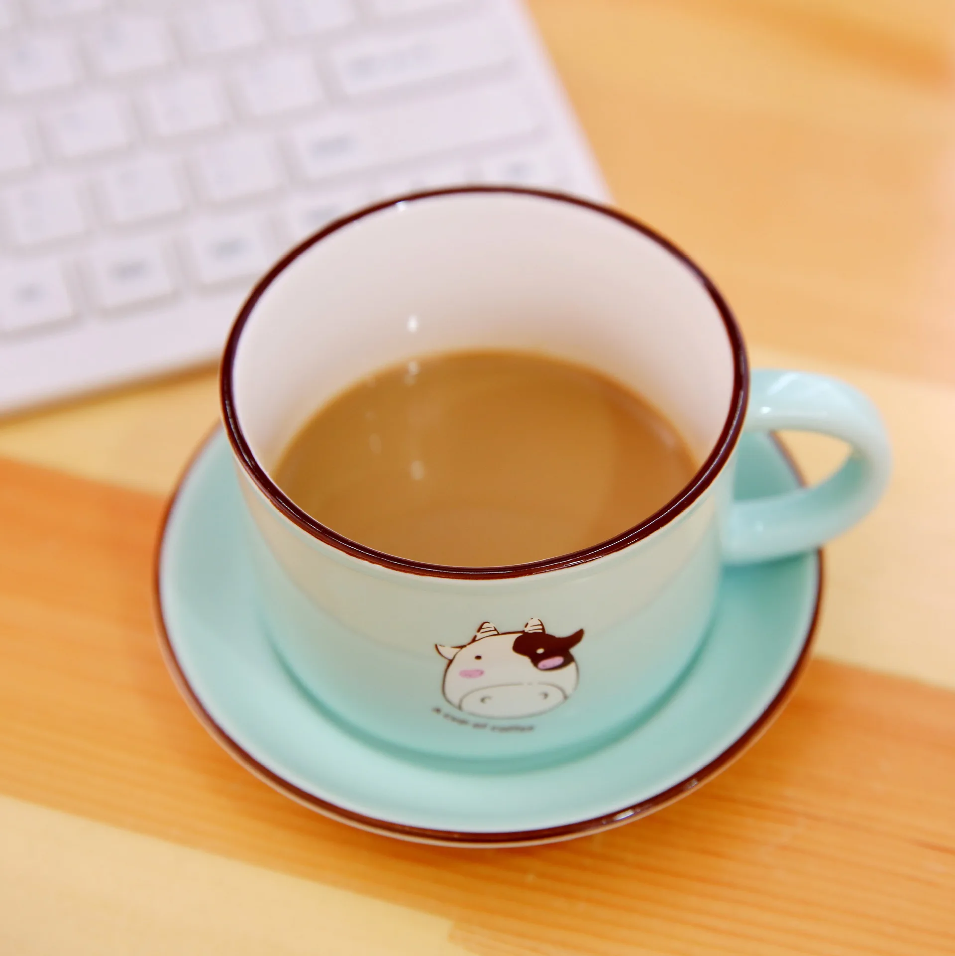 Teagasc Kartun Hewan Mug Set Seri Mug Susu Panda Coklat Beruang