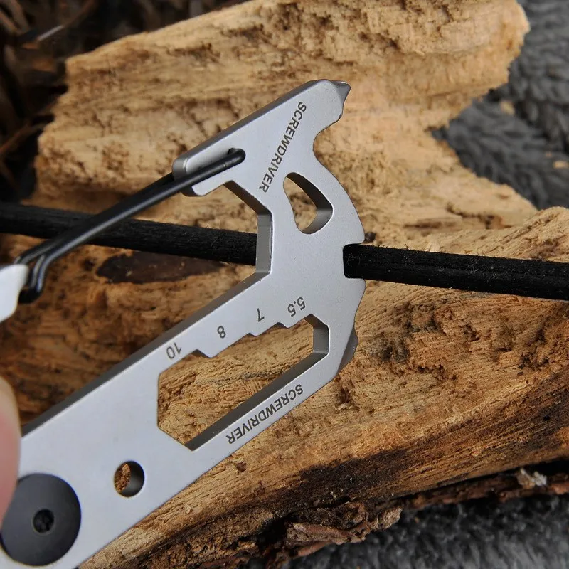 

Carabiner 420 Stainless Steel Bottle Opener Cross Flat Screwdriver Wire Cutter Keychain Waist Hanging Multi Functional Tools Hot