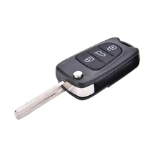 3 Buttons Remote Folding Key Shell Case Uncut Blade For Hyundai I20 I30 IX35 I35