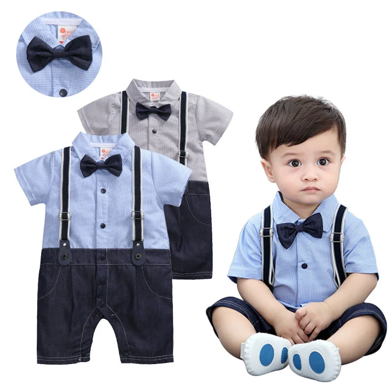 Newborn Baby Boy Infant Outfits Jumpsuit Romper Bodysuit Tuxedo Suit Clothes Set 