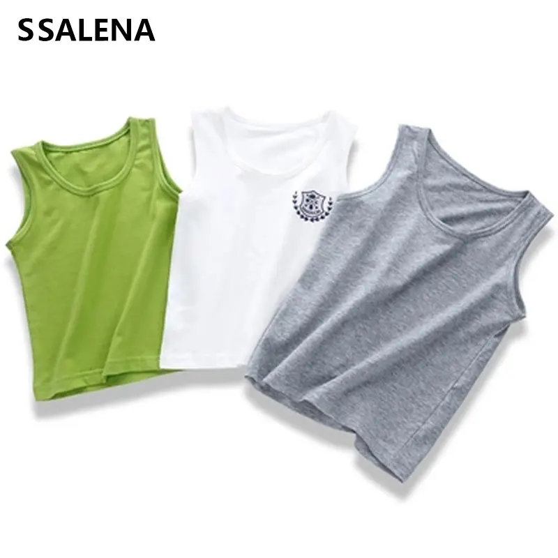 Boys Tank Tops Baby Sleeveless Undershirts Kids Cotton Camisole Soft Underwear Clothing For Children Summer Girls Car Print Vest