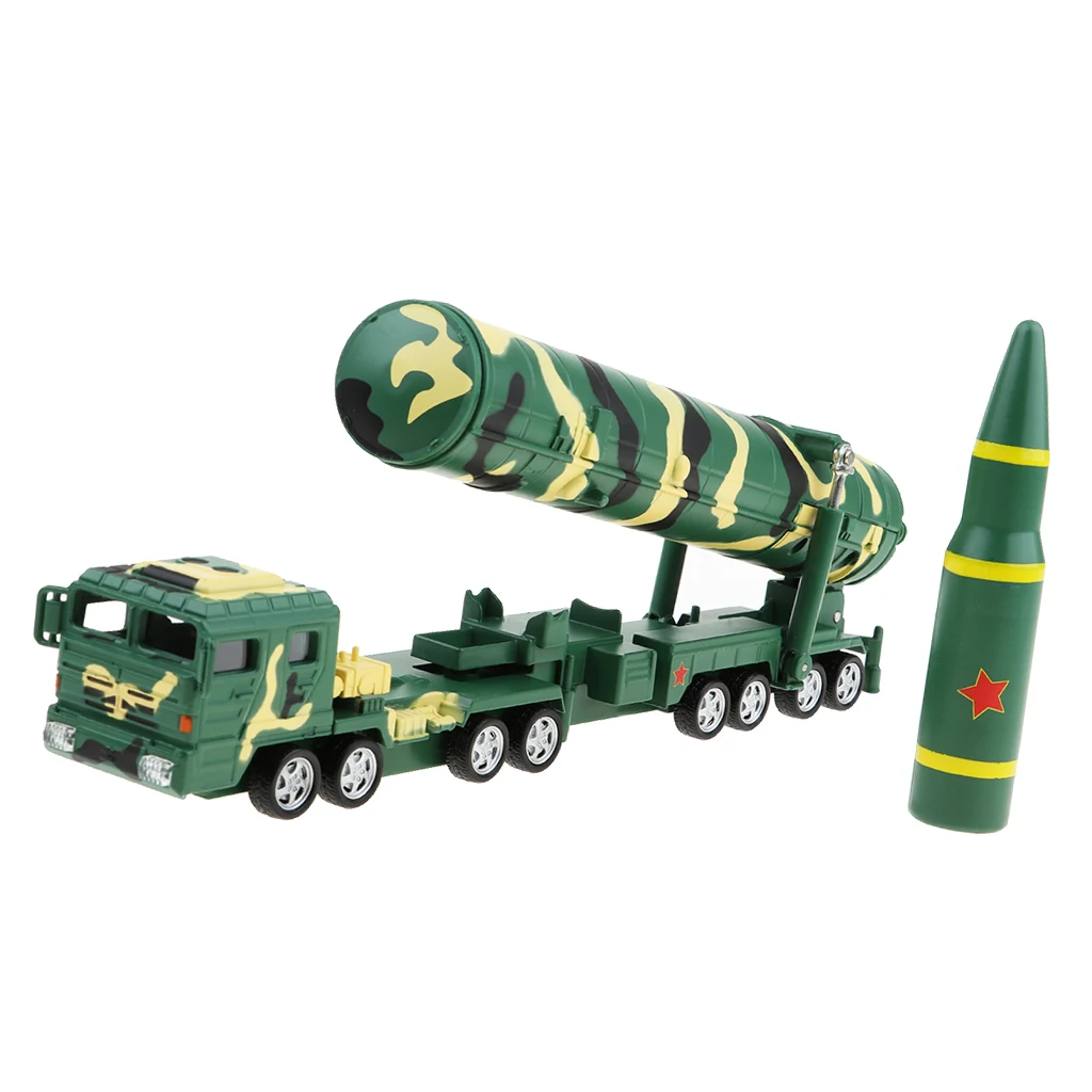 1:64 Alloy Simulation Military Car toy DF-31A Missile launch Vehicle Model Pull Back Musical Flashing Truck Kids Toys