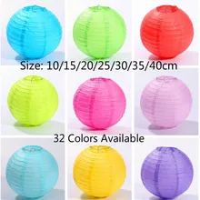 10-15-20-25-30-35-40cm suministros de Babyshow de decoración de Navidad de fiesta de cumpleaños de Niños de fiesta de boda con farol de papel redondo chino(China)
