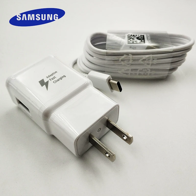 

Original Samsung Fast Charger US Plug Adapter Quick Charge 1.5M Type C Cable for Galaxy S10 S8 S9 Plus A3 A5 A7 2017 Note 9 8 7