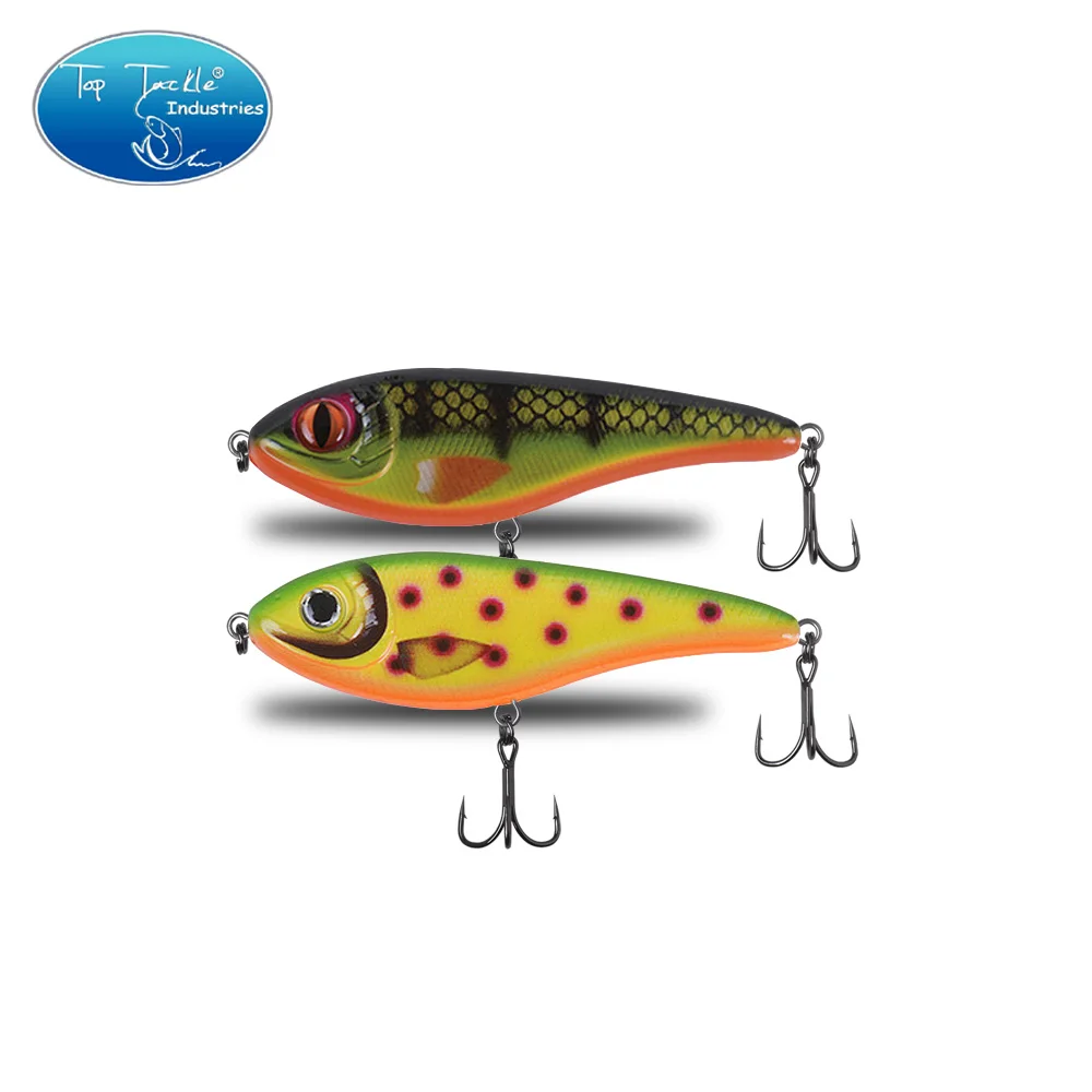 90mm 21g Color 001 to 035 Sinking Muskie Pike Jerk bait Hard Fishing Lure Jerkbait With Strengthen Treble Hooks