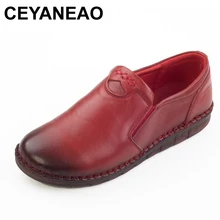 CEYANEAOSell/Осенняя женская обувь из натуральной кожи на плоской подошве удобная обувь ручной работы модная повседневная обувь с мягкой подошвой женская обувь