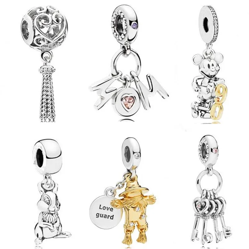 

High Quality Gift Preferred Crown Elephant Fish Lucky Grass Pendant Series DIY Suitable For Pandora Bracelet Charm Fashion