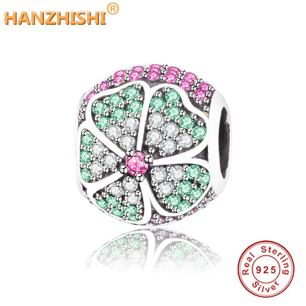 

2018 Summer Newest DIY Fits Original Pandora Charms Bracelet Jewelry Making 925 Sterling Silver Pave Mix CZ Flower Charm Beads