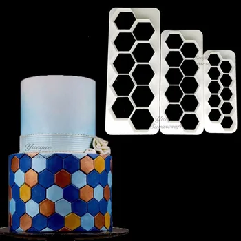 

3 pcs Geometry fondant cookie cuttter cake mold fondant mold fondant cake decorating tools Baking