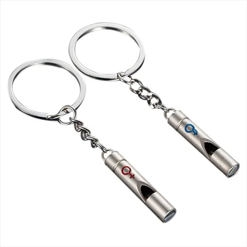 

1 Pair Key Chain Ring Whistle Lover Keychain Keyring Pendant Set Gift