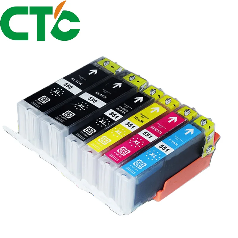 6 ПАК PGI 550 CLI551XL чернильный картридж совместимый для Canon Pixma IP7250 MG5450 MX925 MG5550 MG6450 MG5650