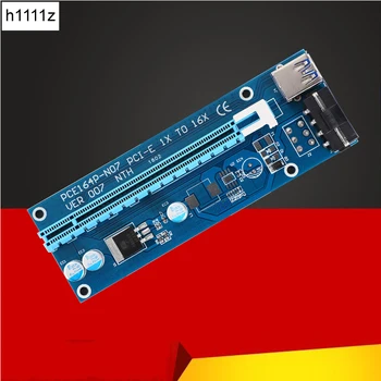 

VER007 0.6M PCI-E Riser Card PCI Express 1X to 16X + USB 3.0 Cable SATA 15Pin to 4Pin Molex Power Cord for BTC Miner ETH Mining