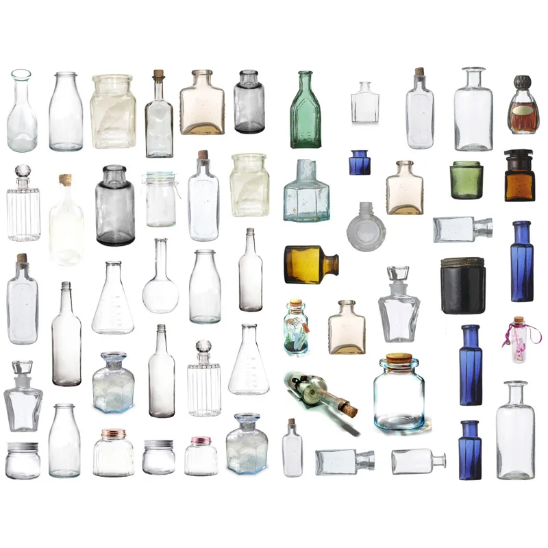 

1 PCS Retro Glass Bottle Jar Precut Sticker Kawaii Stationery Cute Post It Sticky Notes Planner Stickers School Office Decor