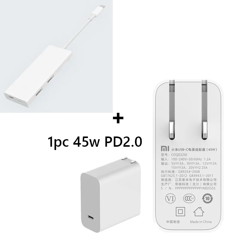 Xiaomi USB-C к Mini DP display port многофункциональный удлинитель зарядного устройства 4 к/60 Гц PD3.0 65 Вт Максимальная передача данных концентратор - Тип штекера: add 45W PD20