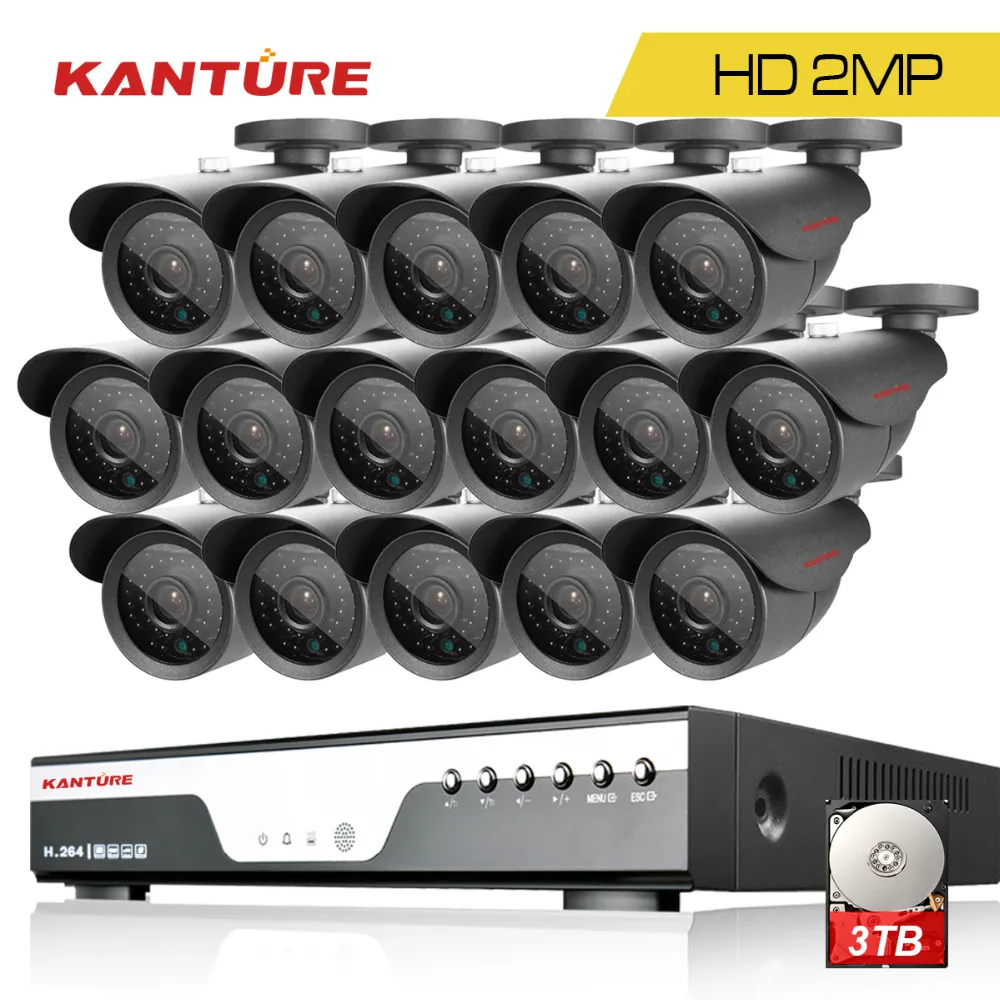 16CH AHD H 1080 P DVR система CVI TVI 16 шт. 2MP 1920*1080 Водонепроницаемая камера видеонаблюдения