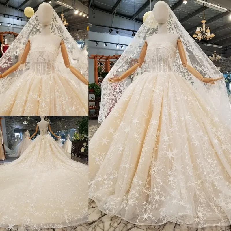 Лидер продаж 2019 Vestido De Noiva QUEEN Роскошные свадебные платья без бретелек кружево бисер жемчуг свадебное платье WD237