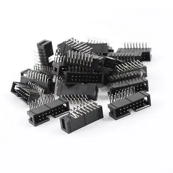 

100Pcs DC3-16PL 2x8 Pins 2.54mm Pitch Right Angle Connector Pin IDC Box Headers