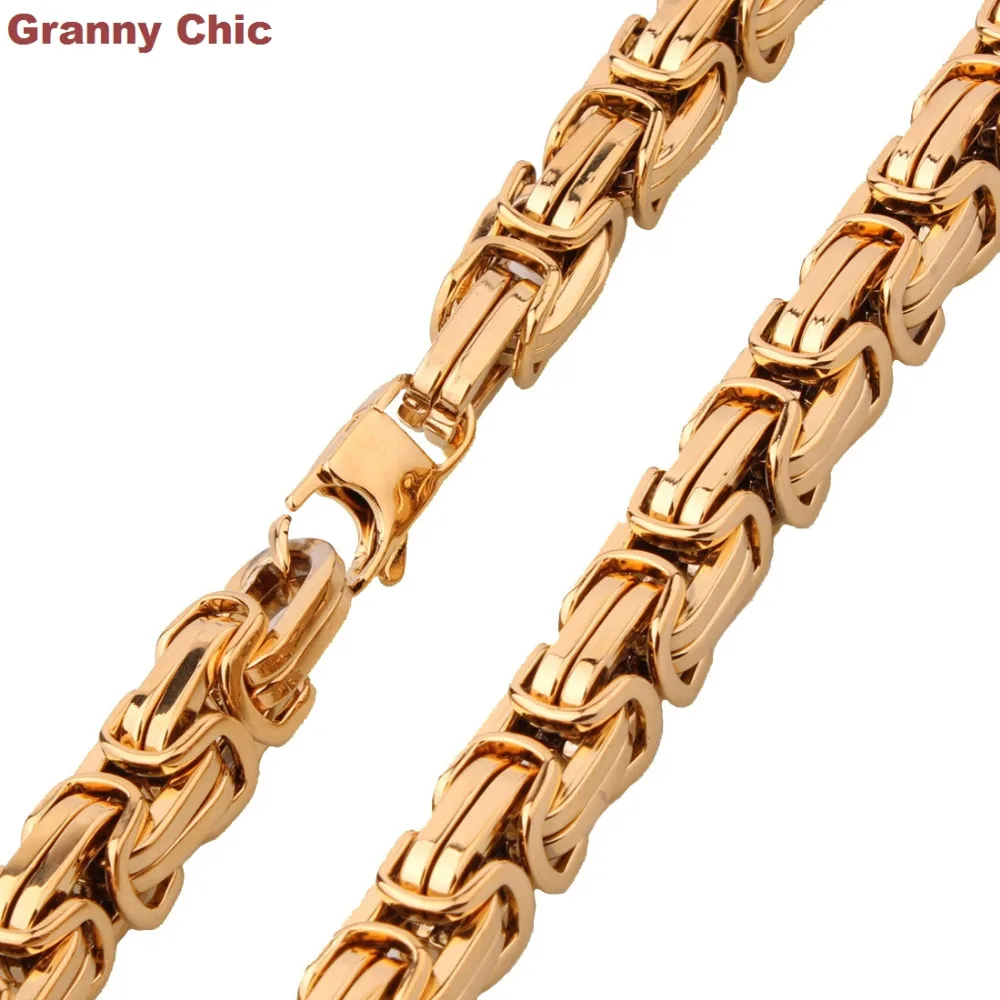 Ожерелье Granny Chic с широкой византийской цепочкой для мужчин ювелирное изделие из